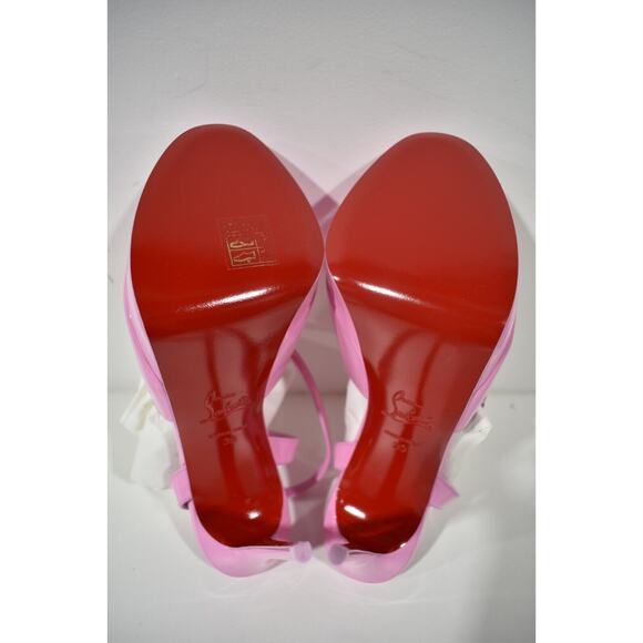 Christian Louboutin Miradona 120 Pink Patent Ankle Strap Sandal Heel Pump 39 - Picture 12 of 12